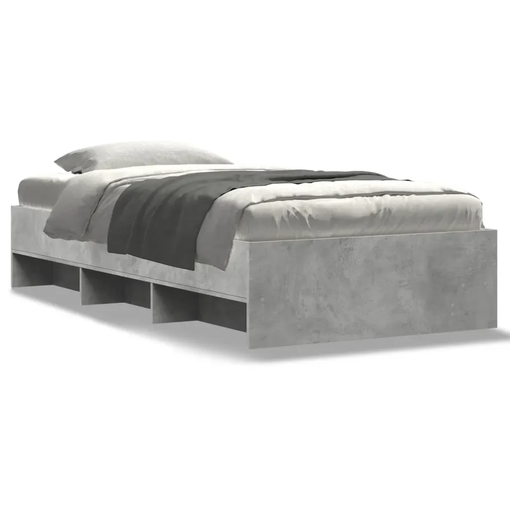 Letto singolo | Letto per adulti | Giroletto Grigio Sonoma 90x200 cm in Legno Multistrato