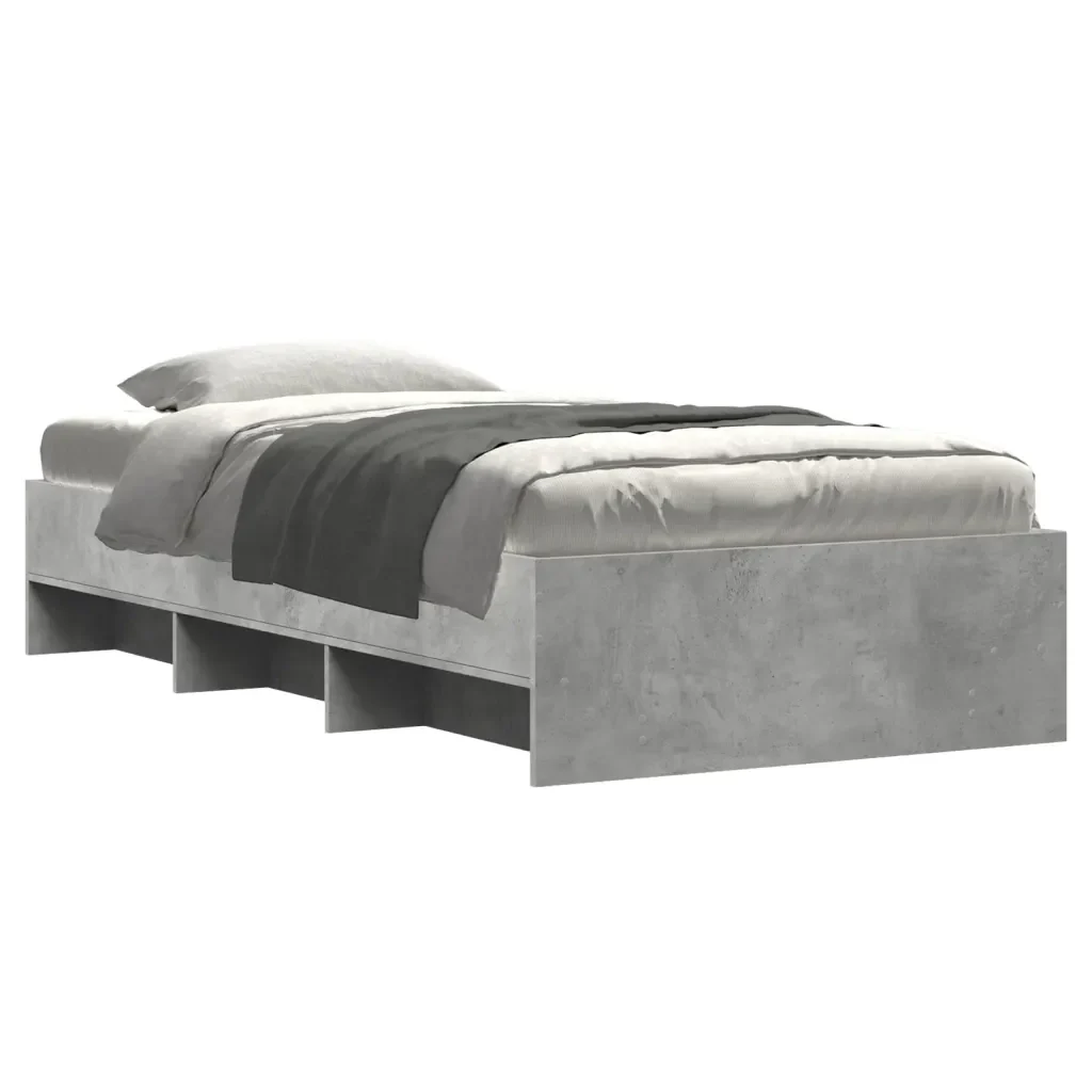 Letto singolo | Letto per adulti | Giroletto Grigio Sonoma 90x200 cm in Legno Multistrato - Image 4