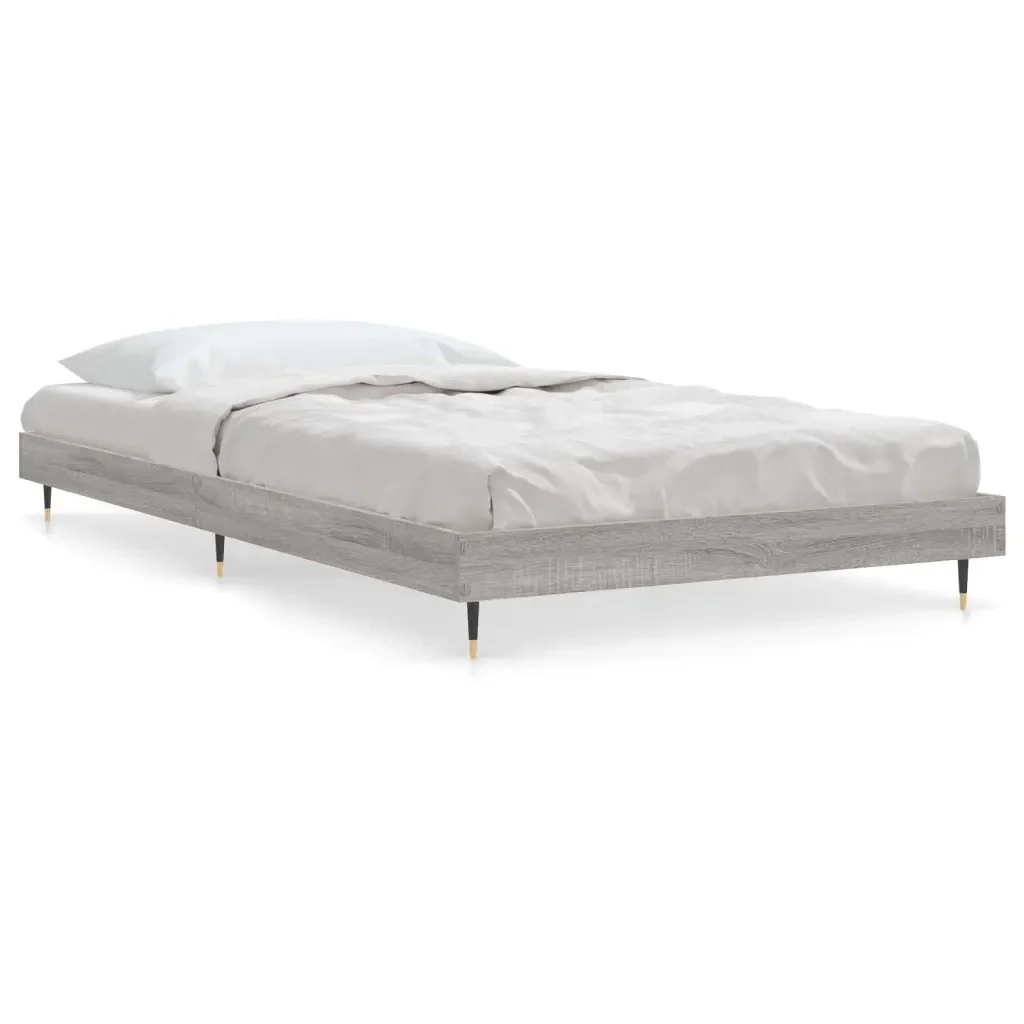 Letto singolo | Letto per adulti | Giroletto Grigio Sonoma 90x200 cm in Legno Multistrato