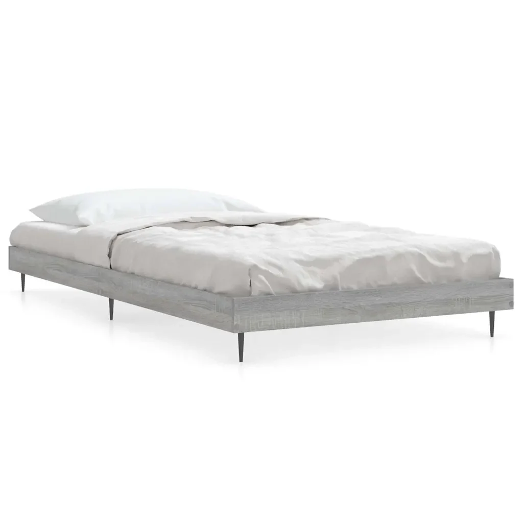Letto singolo | Letto per adulti | Giroletto Grigio Sonoma 90x200 cm in Legno Multistrato