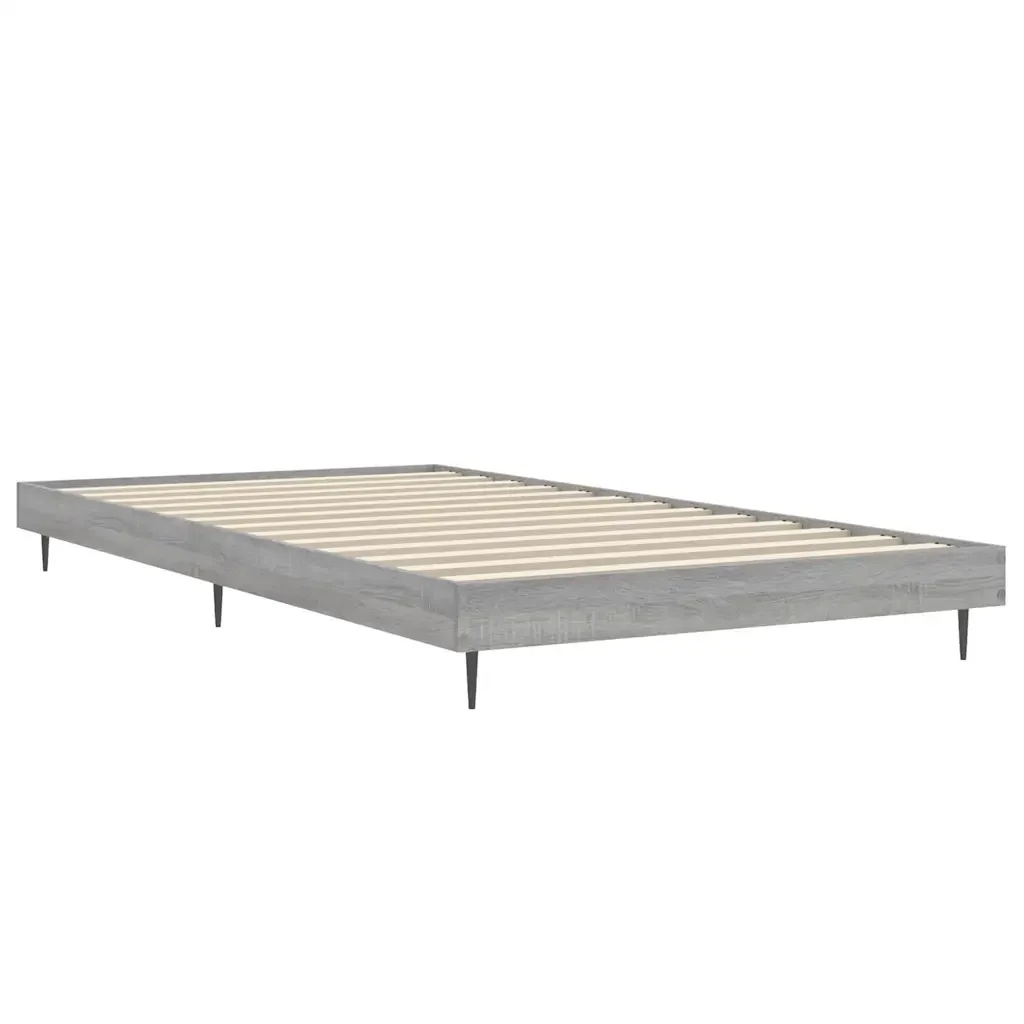 Letto singolo | Letto per adulti | Giroletto Grigio Sonoma 90x200 cm in Legno Multistrato - Image 5