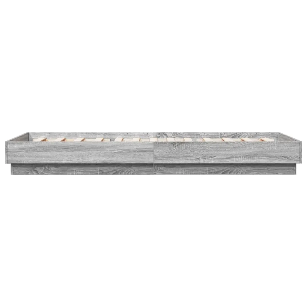 Letto singolo | Letto per adulti | Giroletto Grigio Sonoma 90x200 cm in Legno Multistrato - Image 5