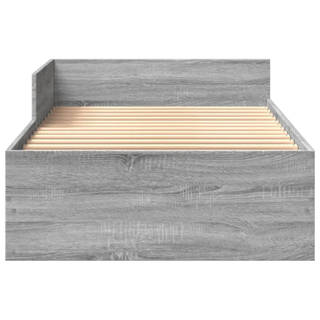 Letto singolo | Letto per adulti | Giroletto Grigio Sonoma 90x200 cm in Legno Multistrato - Image 5