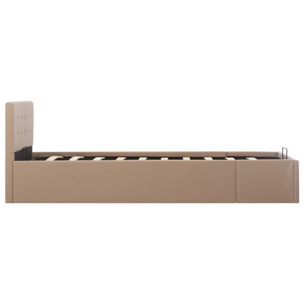 Letto singolo | Letto per adulti | Giroletto Idraulico Cappuccino in Similpelle 100x200cm - Image 5