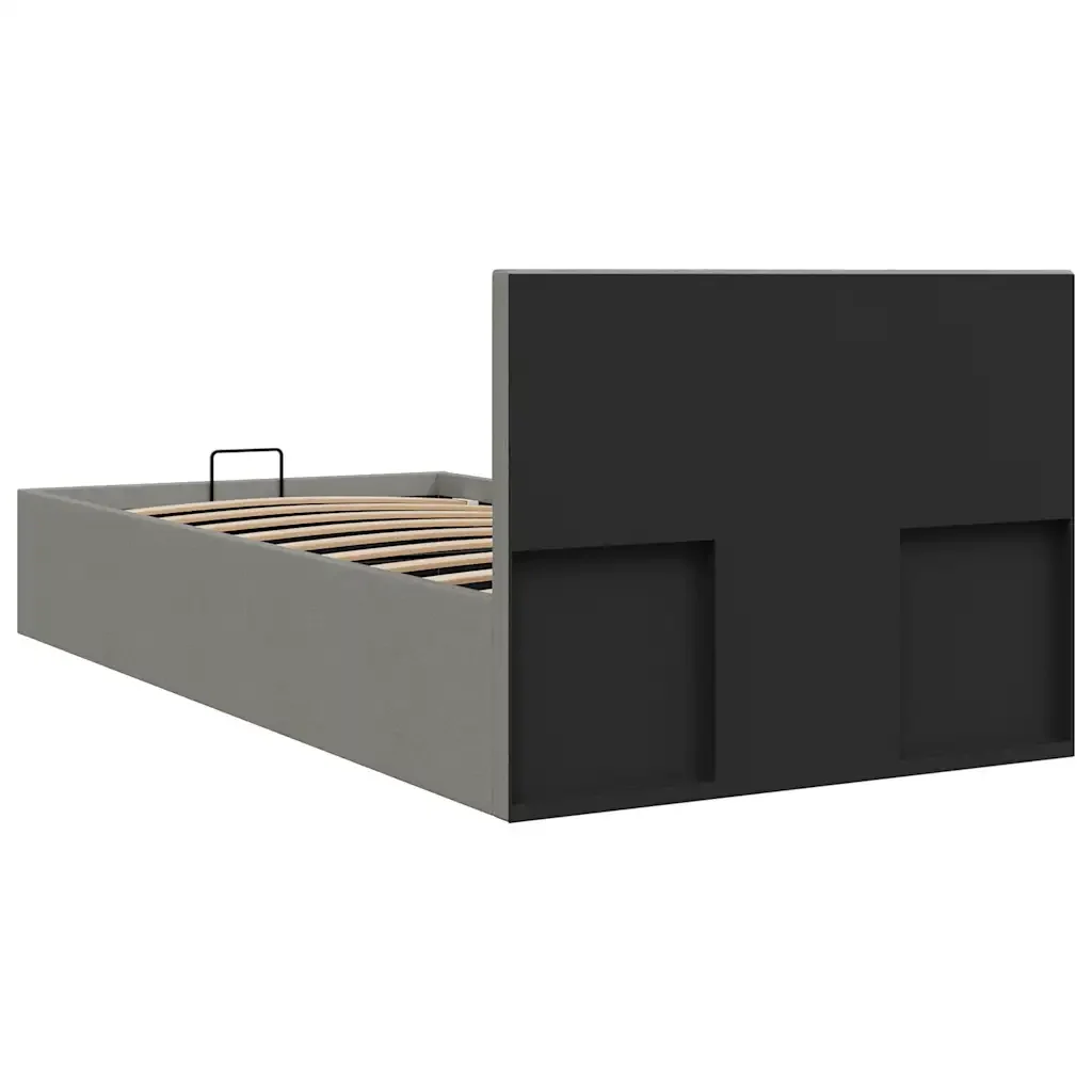 Letto singolo | Letto per adulti | Giroletto Idraulico Contenitore Grigio Chiaro Tessuto 90x200cm - Image 7