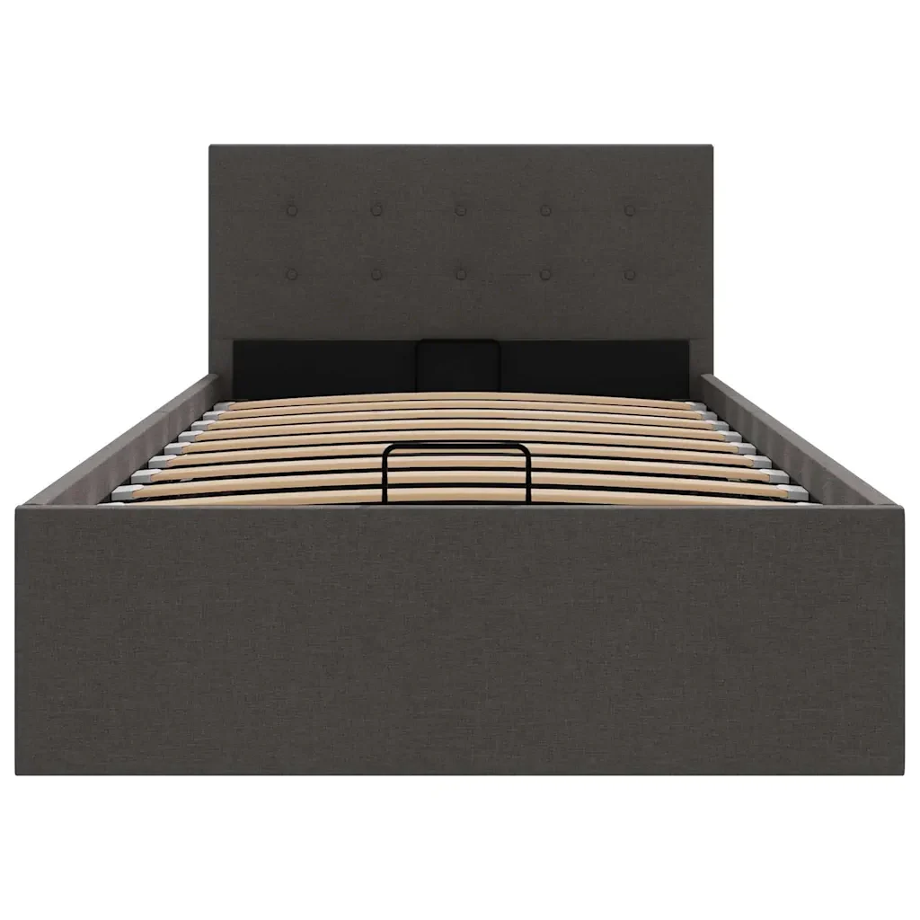 Letto singolo | Letto per adulti | Giroletto Idraulico Contenitore Grigio Scuro Tessuto 100x200cm - Image 5