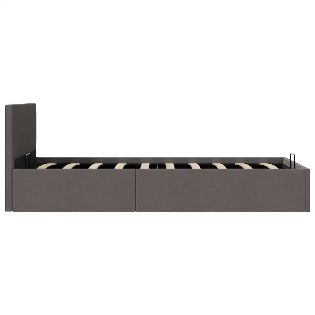 Letto singolo | Letto per adulti | Giroletto Idraulico Contenitore Grigio Scuro Tessuto 90x200cm - Image 5