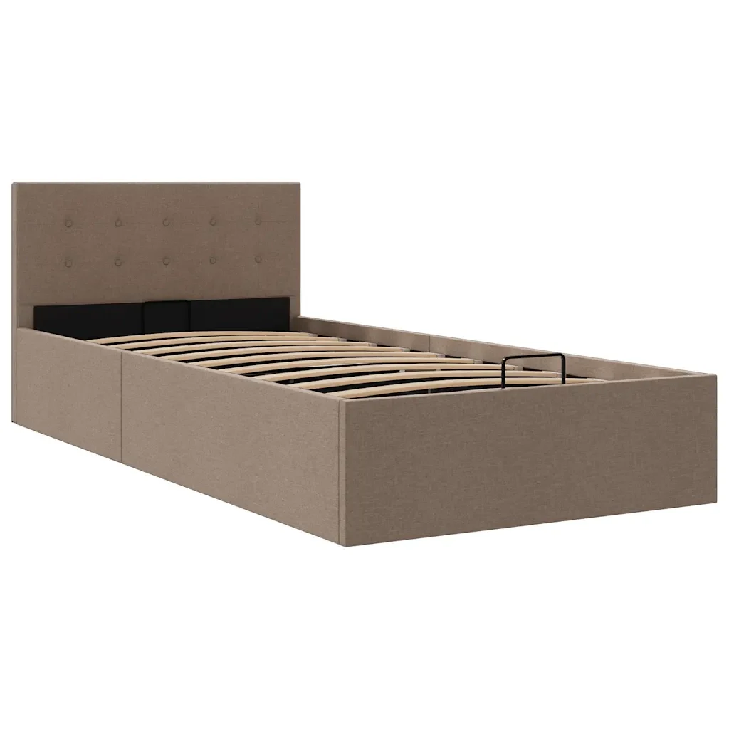Letto singolo | Letto per adulti | Giroletto Idraulico Contenitore Grigio Talpa Tessuto 100x200cm - Image 4