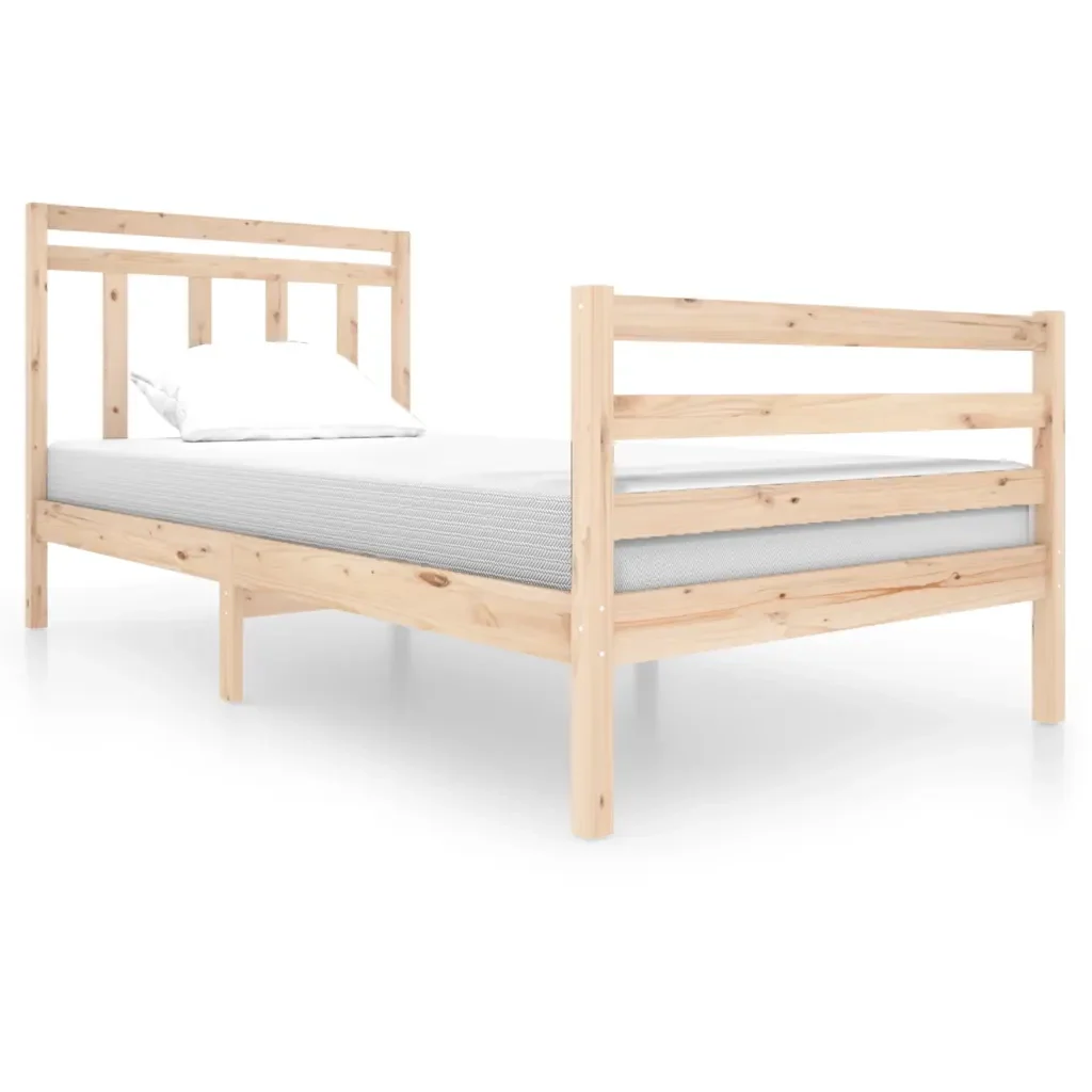 Letto singolo | Letto per adulti | Giroletto in Legno Massello 100x200 cm