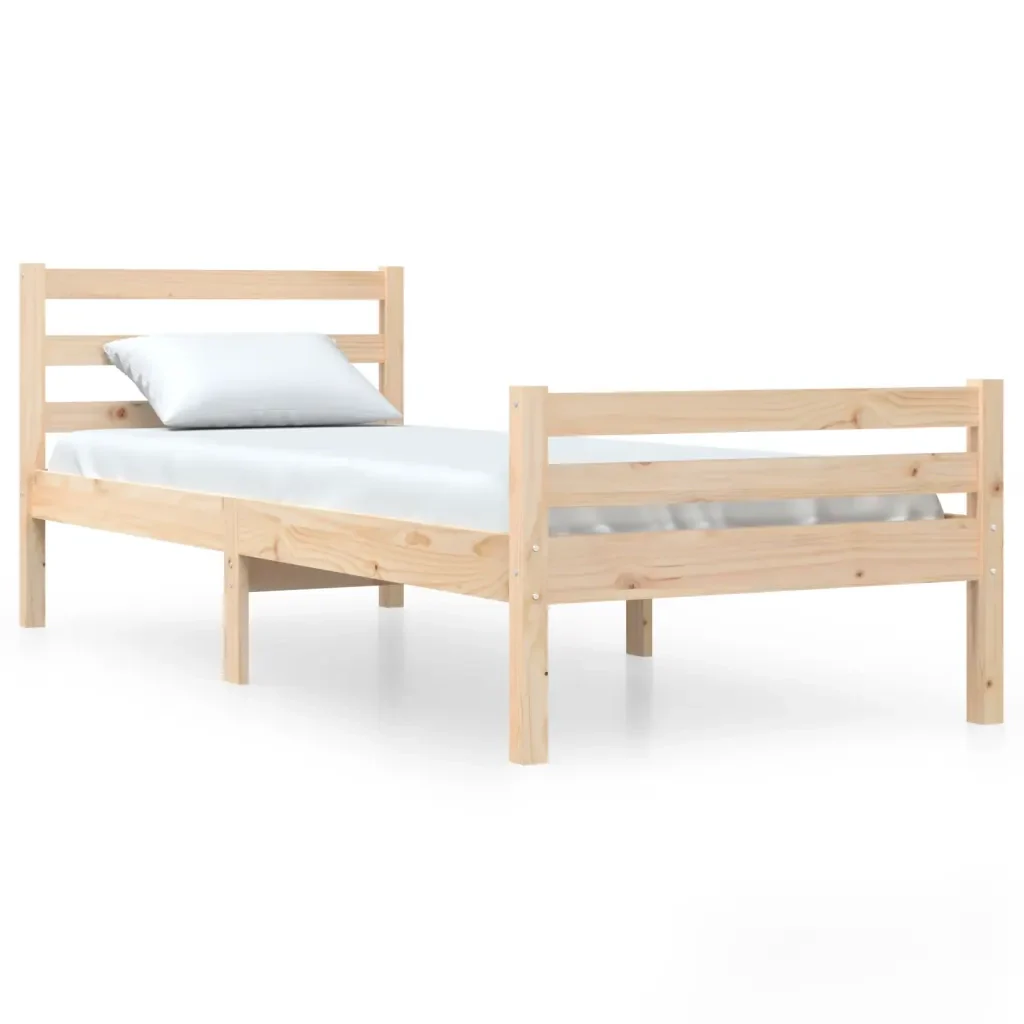 Letto singolo | Letto per adulti | Giroletto in Legno Massello 100x200 cm