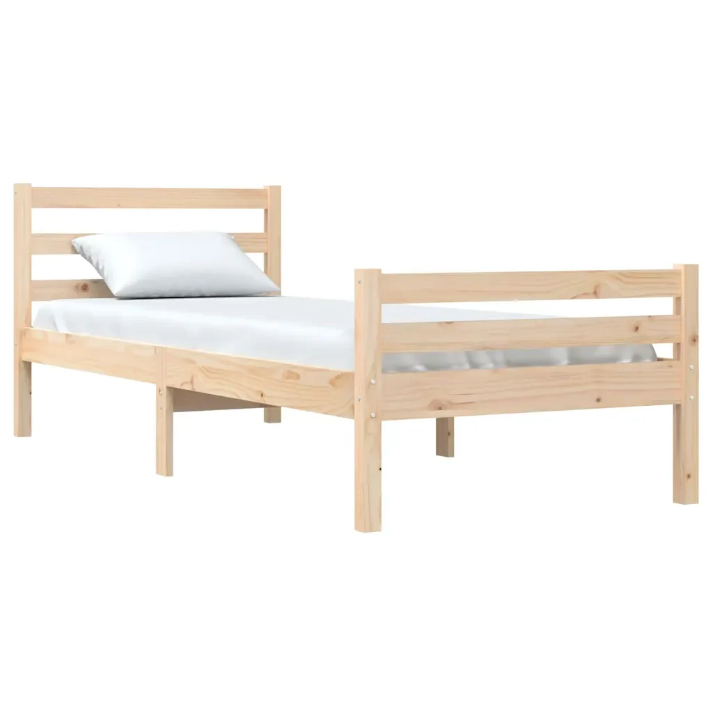 Letto singolo | Letto per adulti | Giroletto in Legno Massello 100x200 cm - Image 4