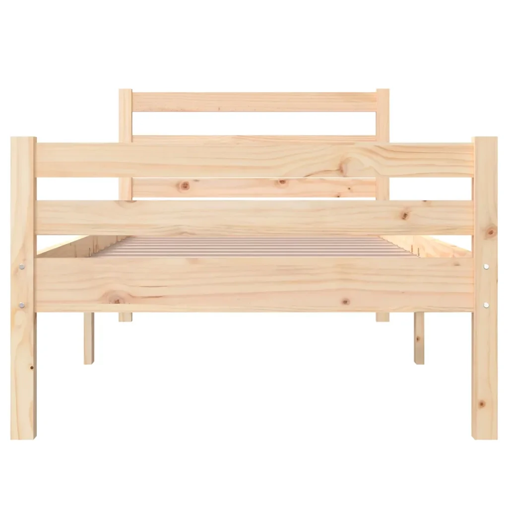 Letto singolo | Letto per adulti | Giroletto in Legno Massello 100x200 cm - Image 5