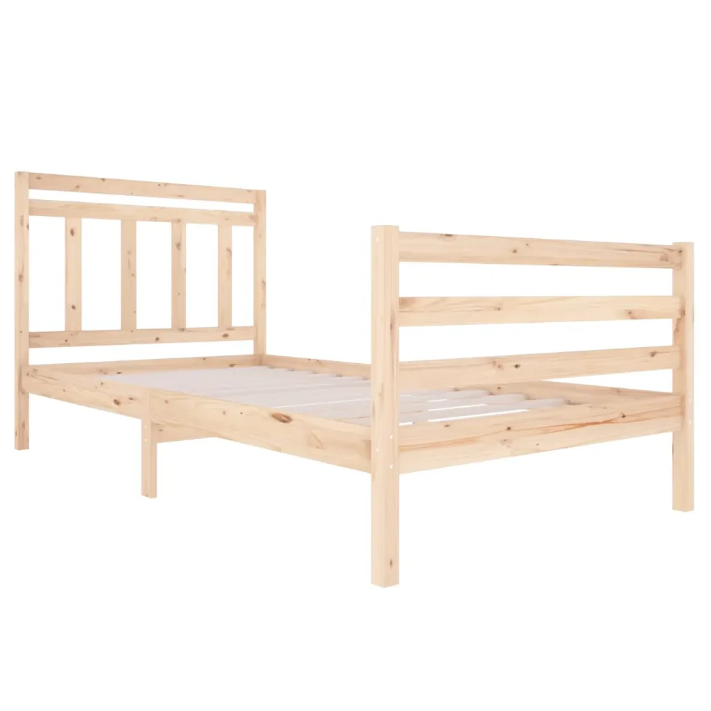 Letto singolo | Letto per adulti | Giroletto in Legno Massello 100x200 cm - Image 4