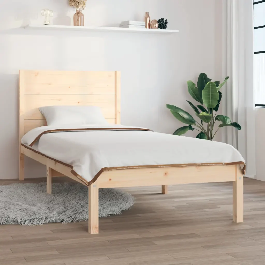Letto singolo | Letto per adulti | Giroletto in Legno Massello 90x190 cm Single - Image 2