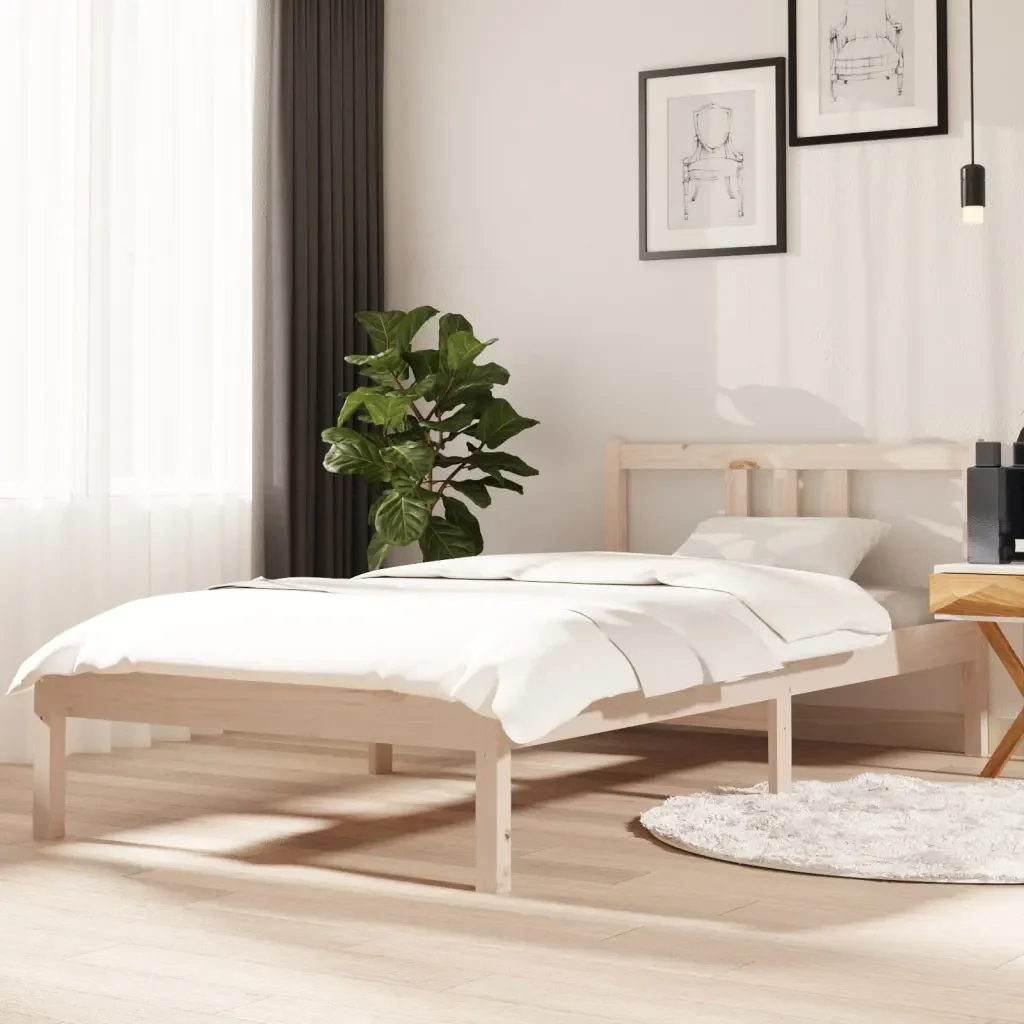 Letto singolo | Letto per adulti | Giroletto in Legno Massello 90x190 cm Single - Image 2