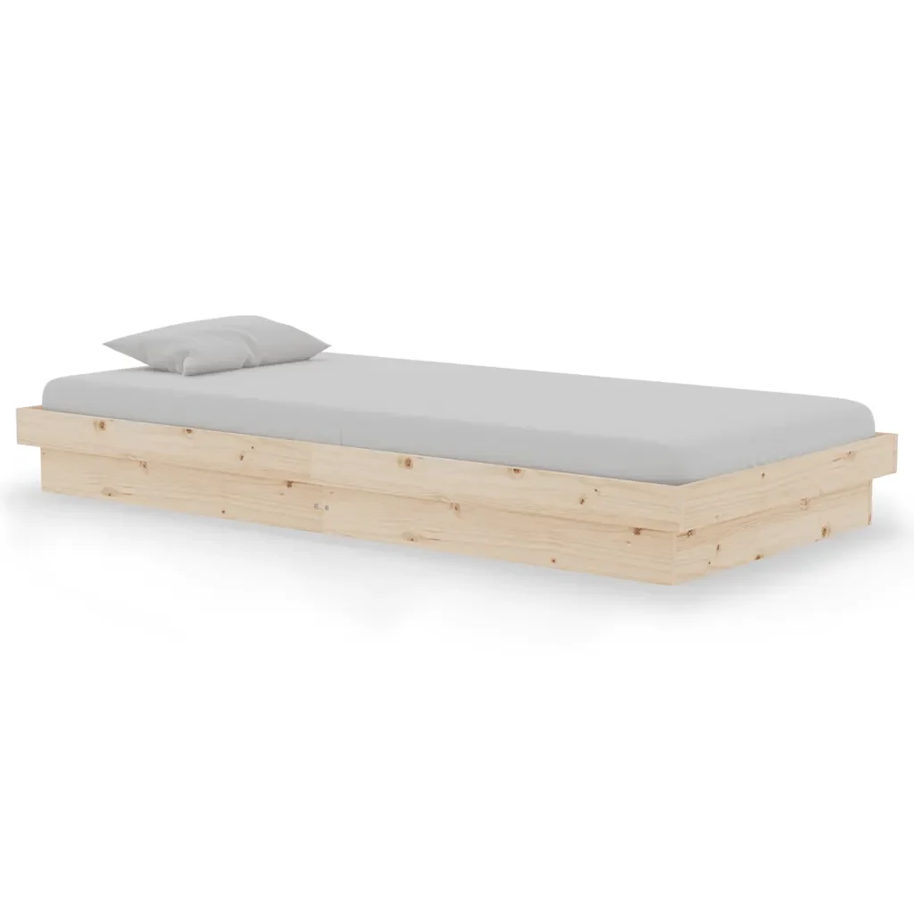 Letto singolo | Letto per adulti | Giroletto in Legno Massello 90x190 cm Single