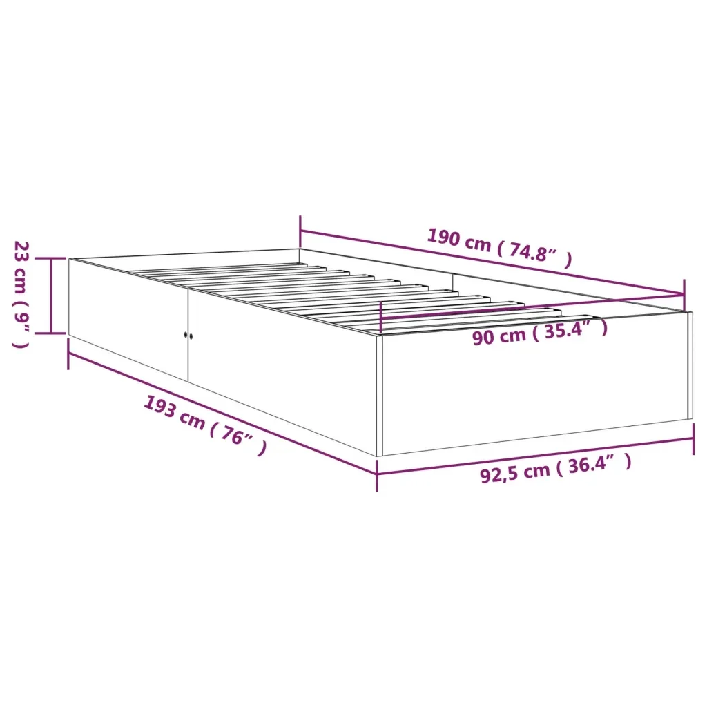 Letto singolo | Letto per adulti | Giroletto in Legno Massello 90x190 cm Single - Image 9