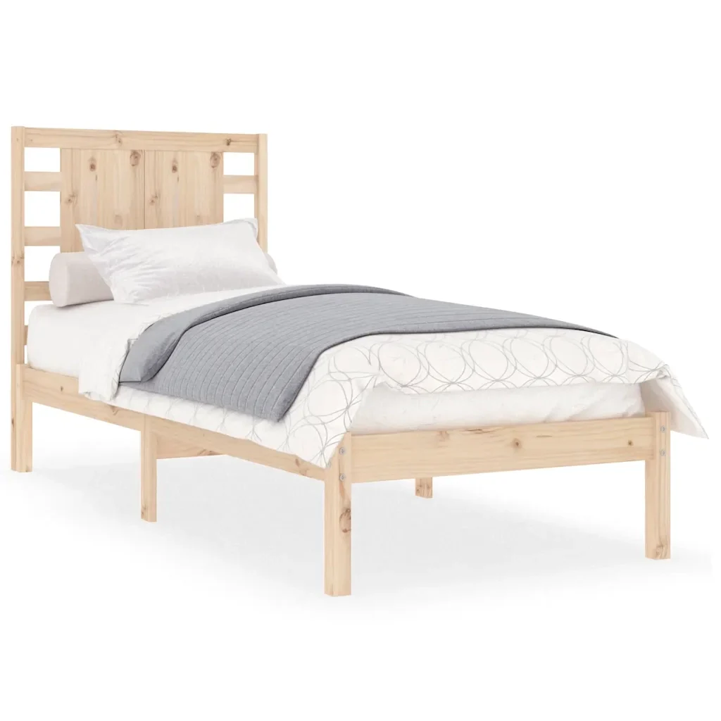 Letto singolo | Letto per adulti | Giroletto in Legno Massello 90x190 cm Single
