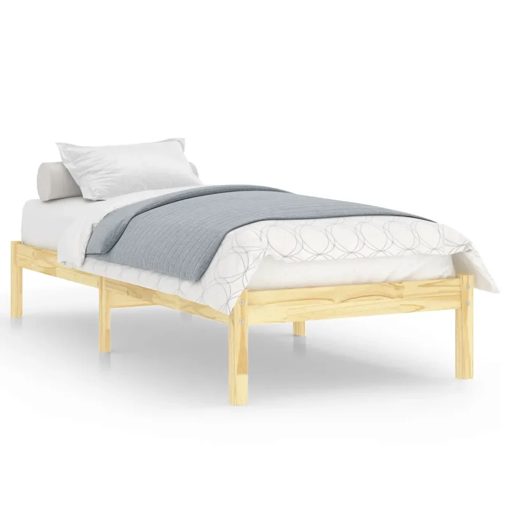 Letto singolo | Letto per adulti | Giroletto in Legno Massello 90x190 cm Single