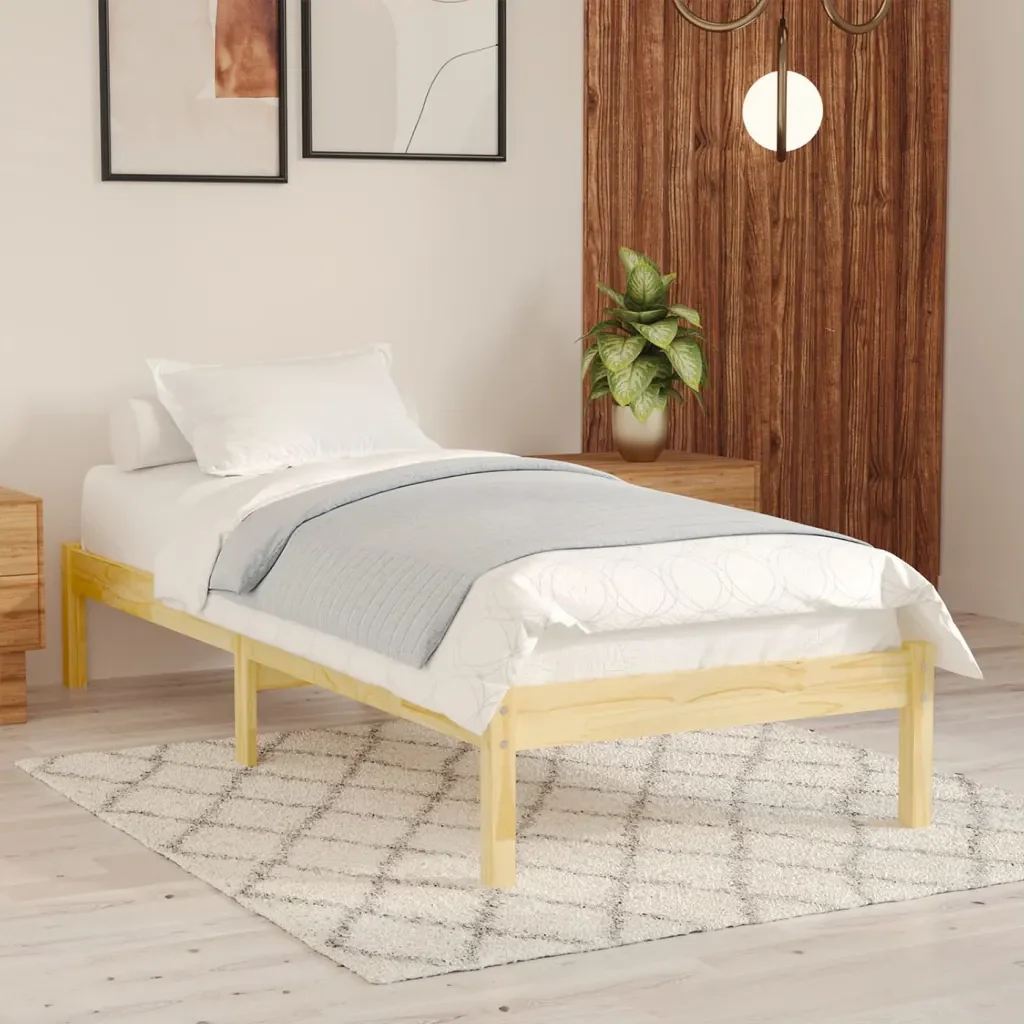 Letto singolo | Letto per adulti | Giroletto in Legno Massello 90x190 cm Single - Image 2