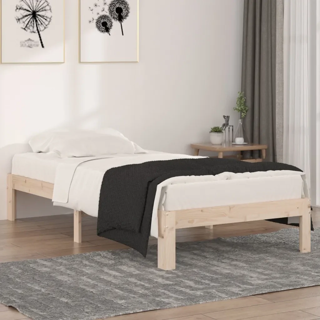Letto singolo | Letto per adulti | Giroletto in Legno Massello 90x190 cm Single - Image 2