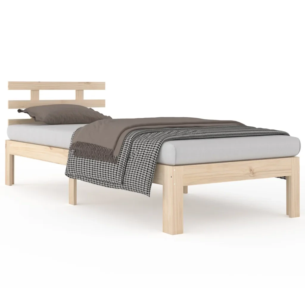 Letto singolo | Letto per adulti | Giroletto in Legno Massello 90x190 cm Single