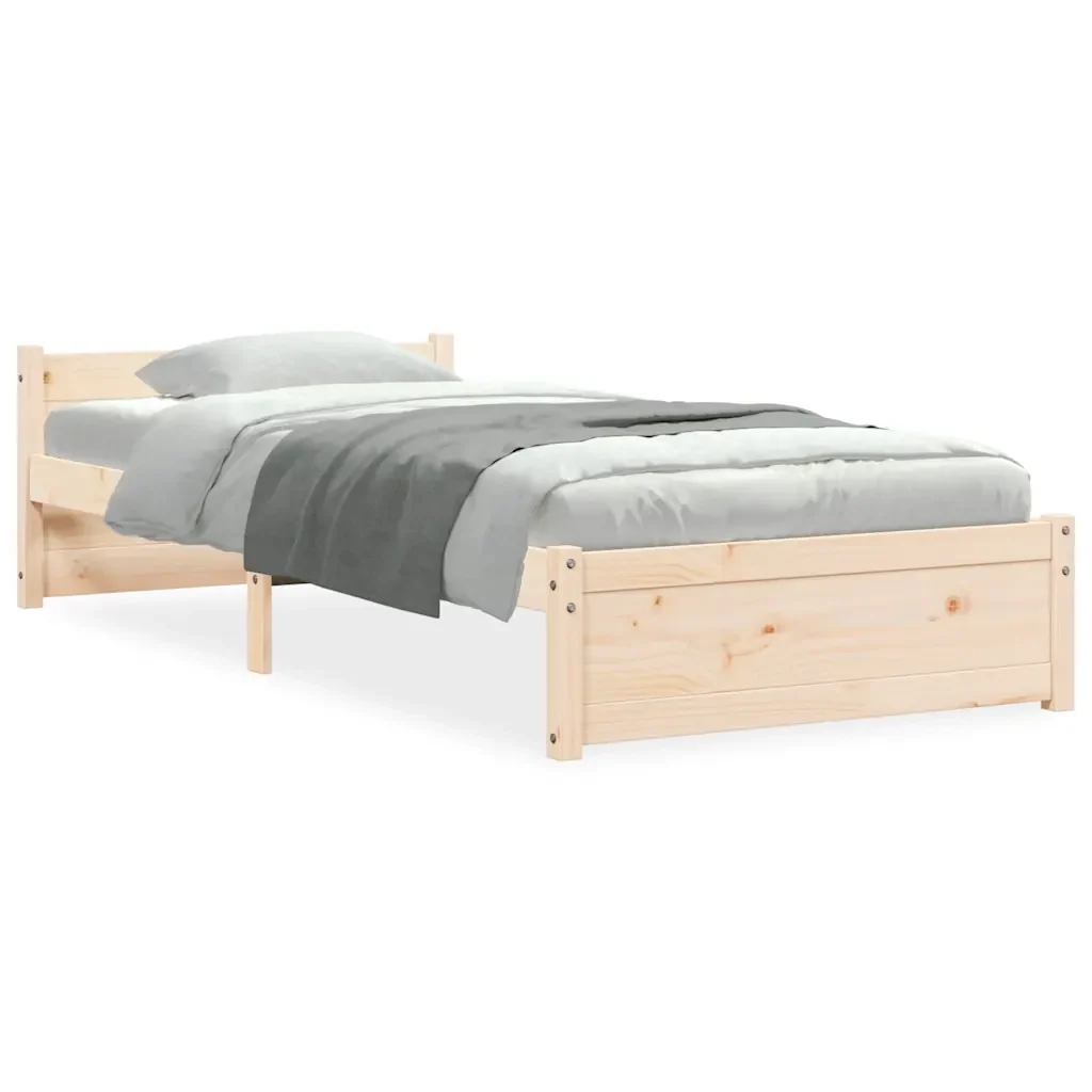 Letto singolo | Letto per adulti | Giroletto in Legno Massello 90x200 cm