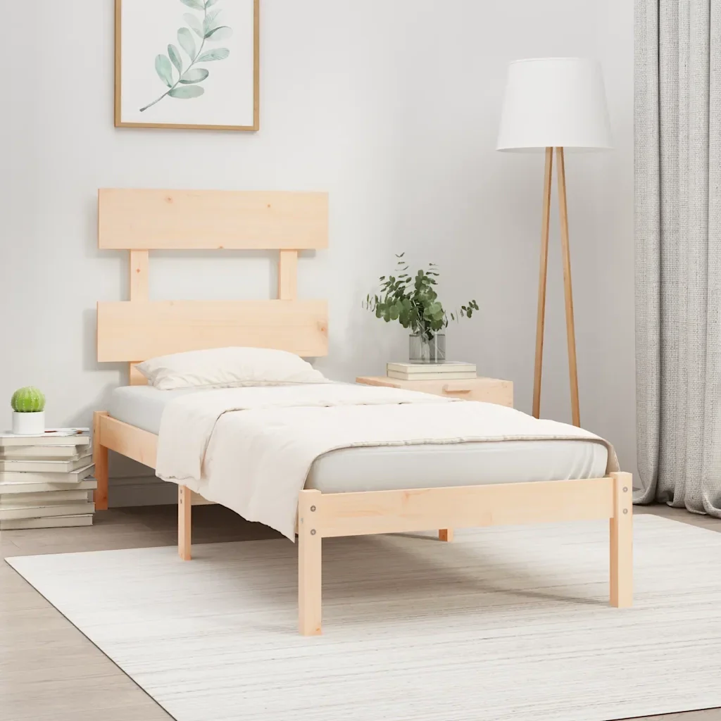 Letto singolo | Letto per adulti | Giroletto in Legno Massello 90x200 cm - Image 2
