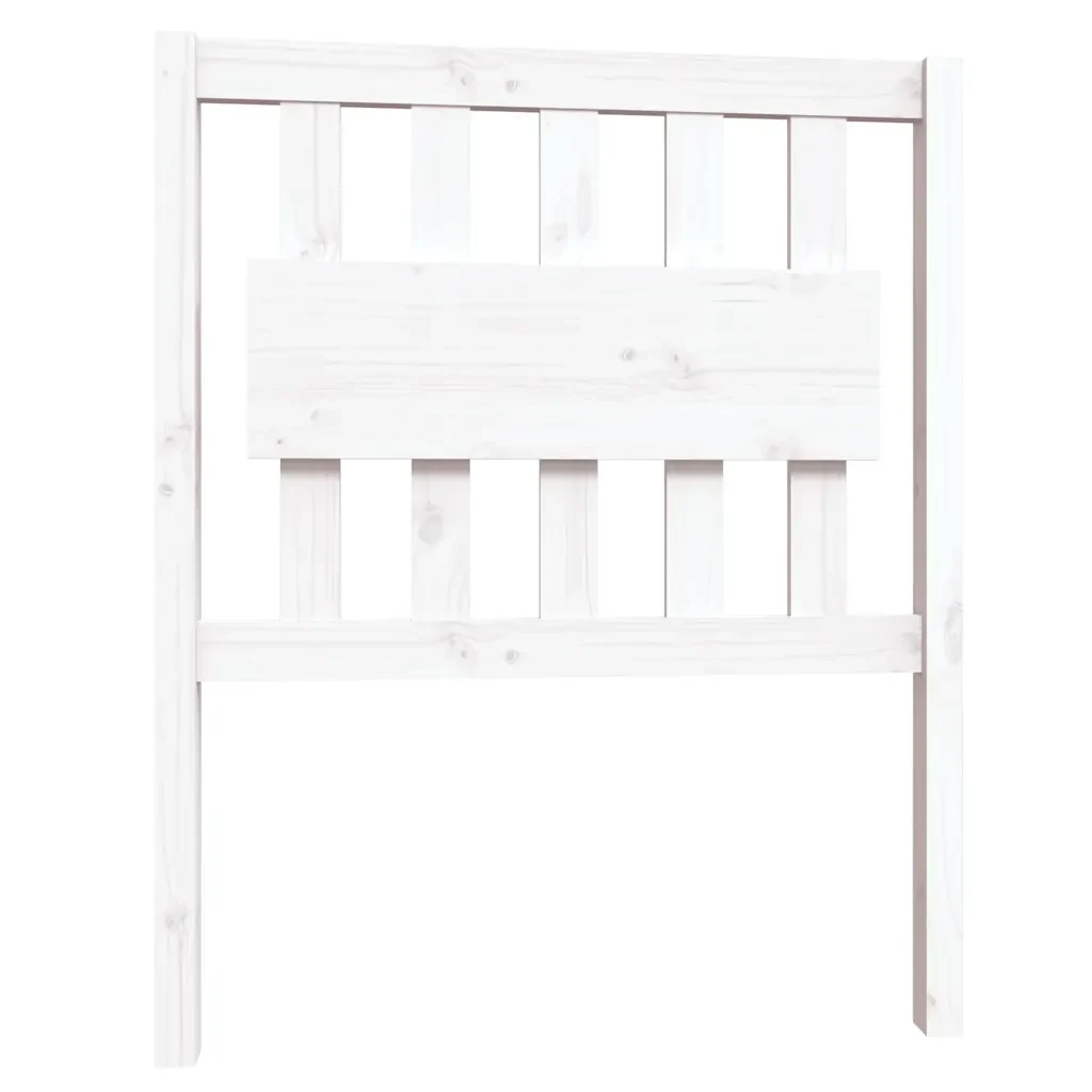 Letto singolo | Letto per adulti | Giroletto in Legno Massello Bianco 75x190 cm Small Single - Image 7