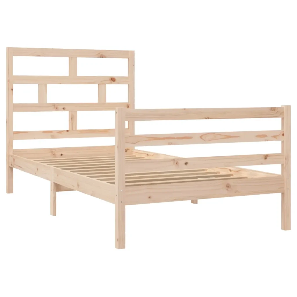 Letto singolo | Letto per adulti | Giroletto in Legno Massello di Pino 100x200 cm - Image 4