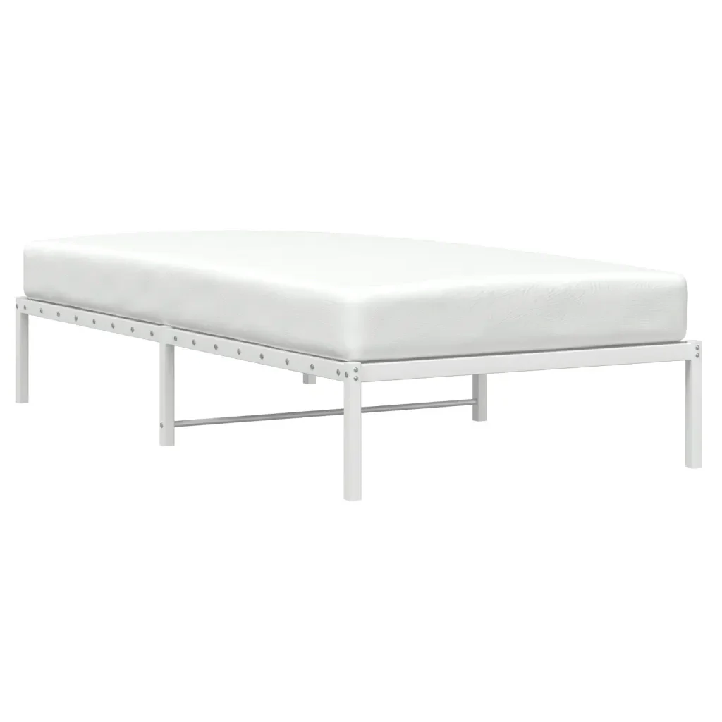 Letto singolo | Letto per adulti | Giroletto in Metallo Bianco 100x190 cm - Image 4
