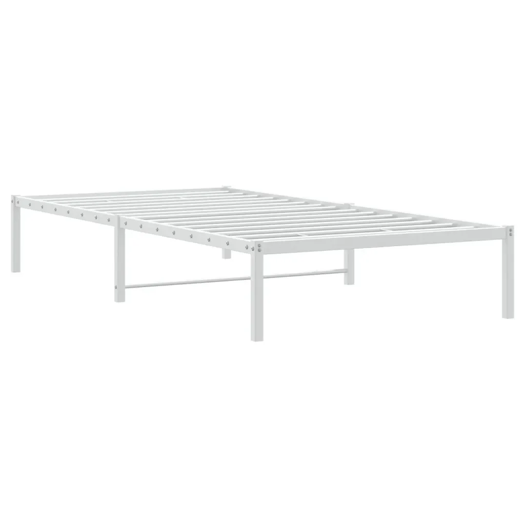 Letto singolo | Letto per adulti | Giroletto in Metallo Bianco 100x190 cm - Image 7