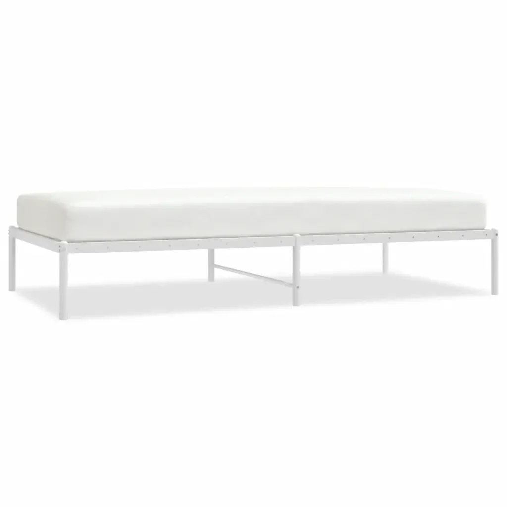 Letto singolo | Letto per adulti | Giroletto in Metallo Bianco 100x200 cm