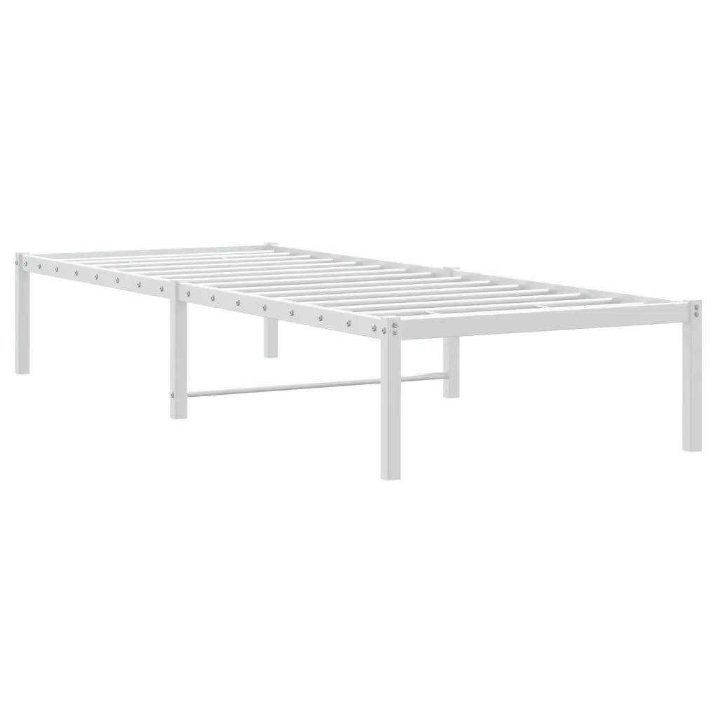 Letto singolo | Letto per adulti | Giroletto in Metallo Bianco 75x190 cm - Image 7