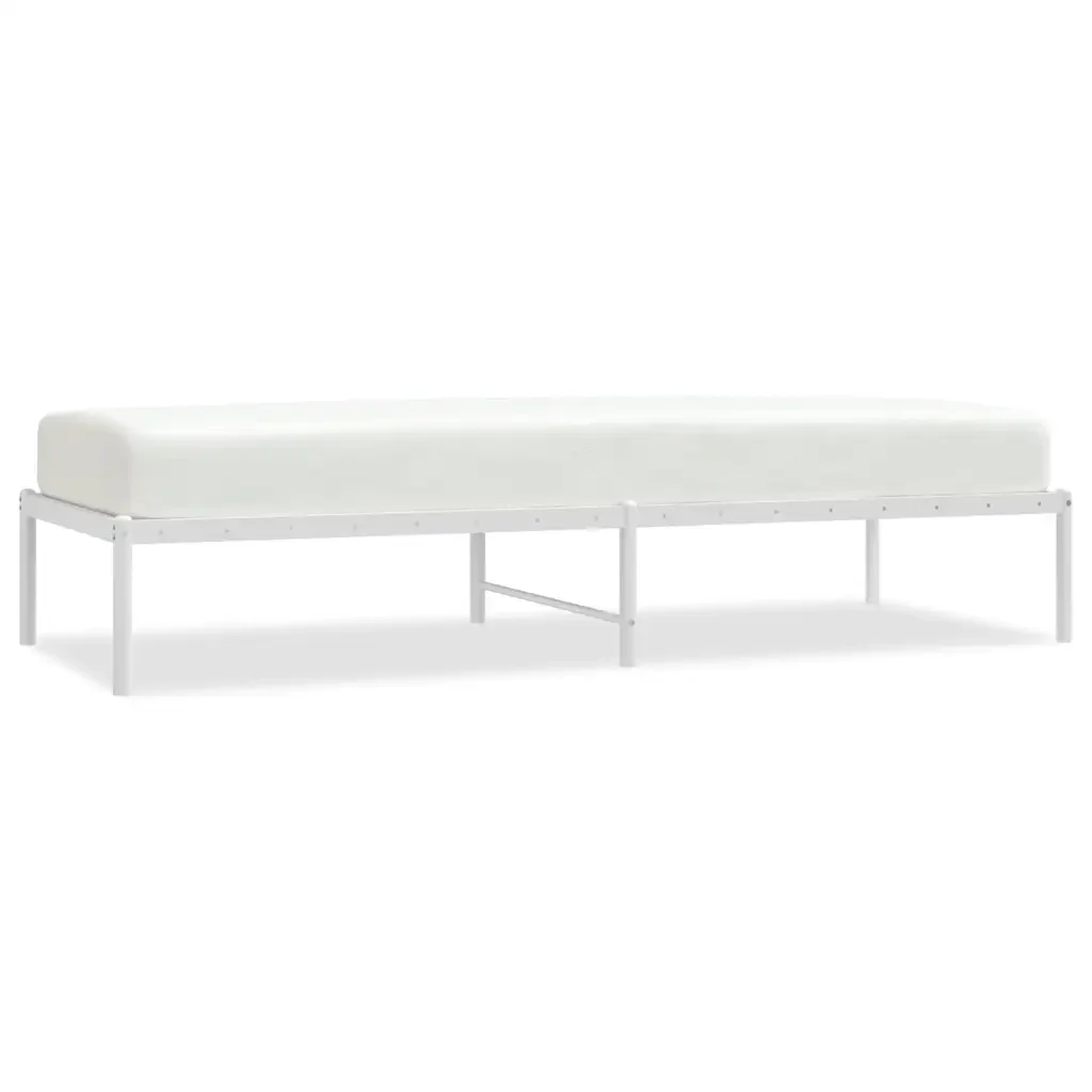 Letto singolo | Letto per adulti | Giroletto in Metallo Bianco 75x190 cm