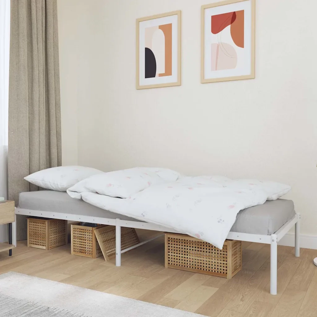 Letto singolo | Letto per adulti | Giroletto in Metallo Bianco 75x190 cm - Image 2