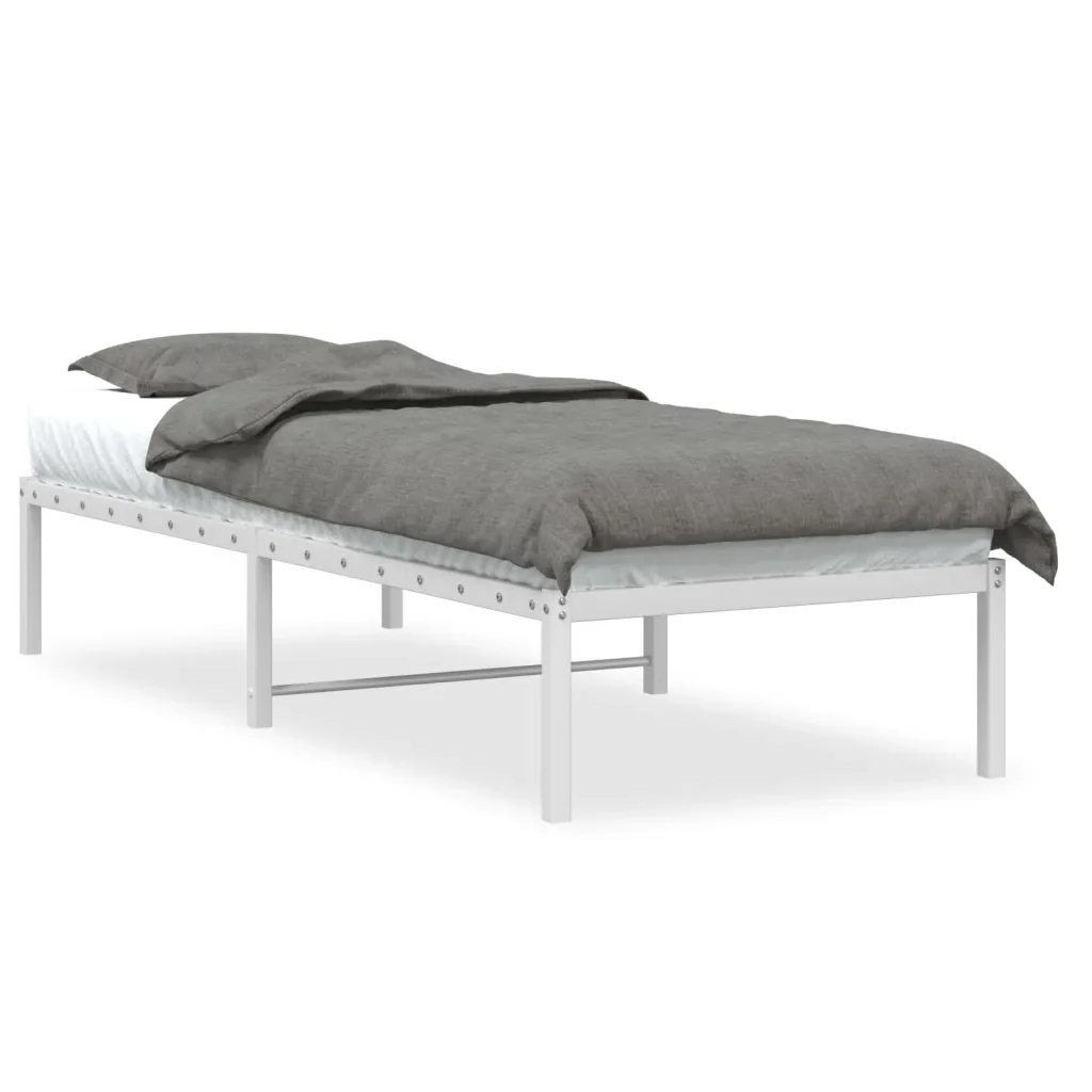 Letto singolo | Letto per adulti | Giroletto in Metallo Bianco 80x200 cm