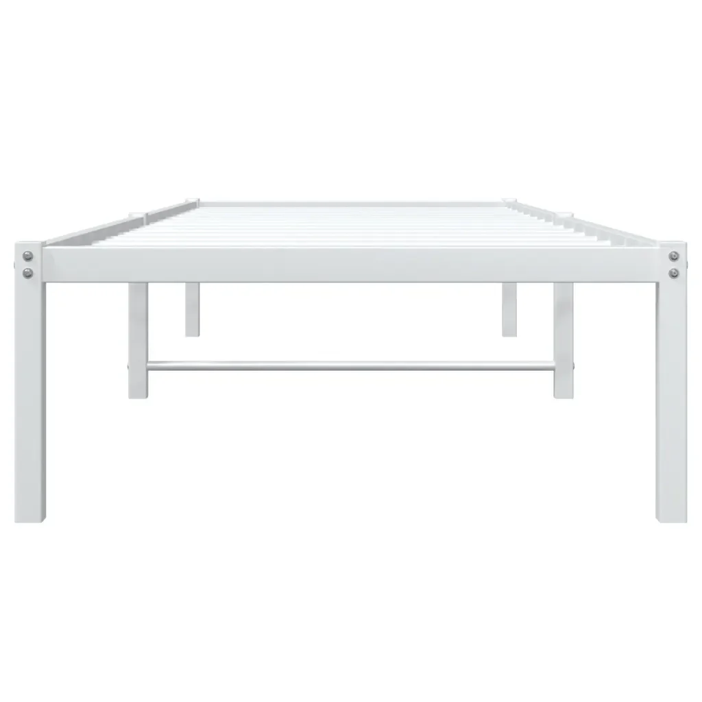 Letto singolo | Letto per adulti | Giroletto in Metallo Bianco 80x200 cm - Image 5