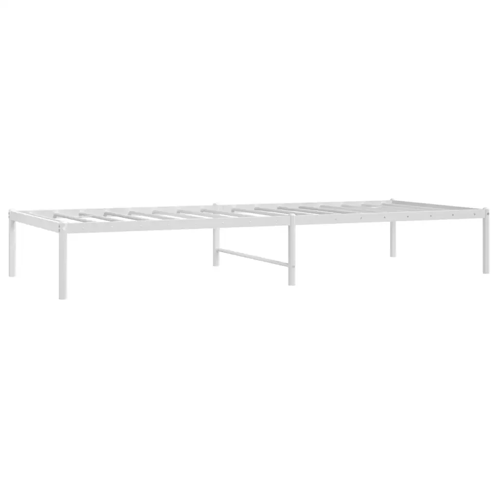 Letto singolo | Letto per adulti | Giroletto in Metallo Bianco 80x200 cm - Image 3