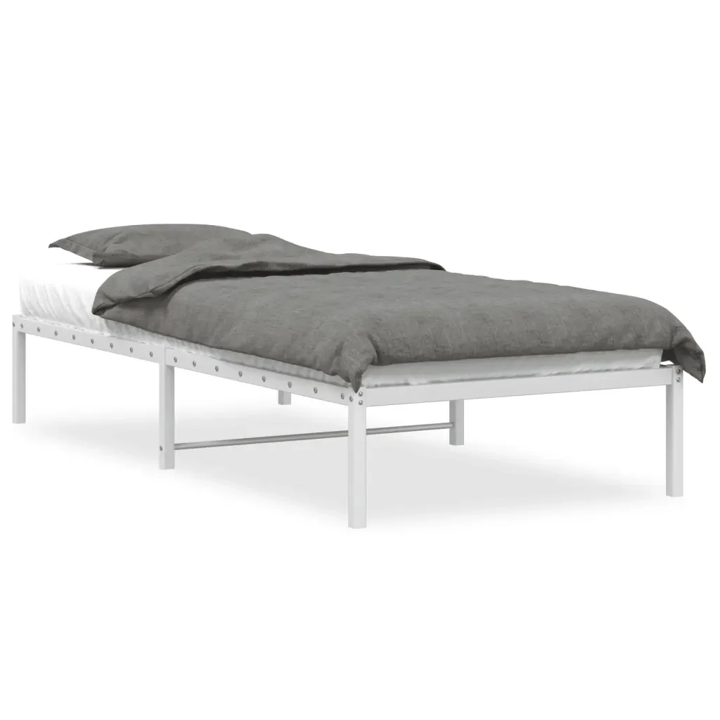 Letto singolo | Letto per adulti | Giroletto in Metallo Bianco 90x190 cm
