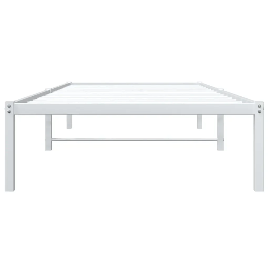 Letto singolo | Letto per adulti | Giroletto in Metallo Bianco 90x200 cm - Image 5