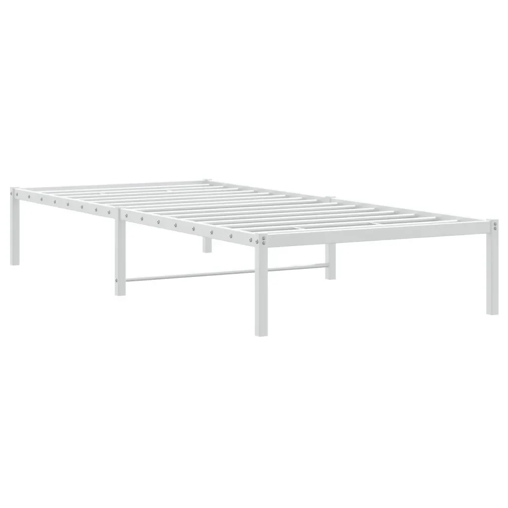 Letto singolo | Letto per adulti | Giroletto in Metallo Bianco 90x200 cm - Image 7