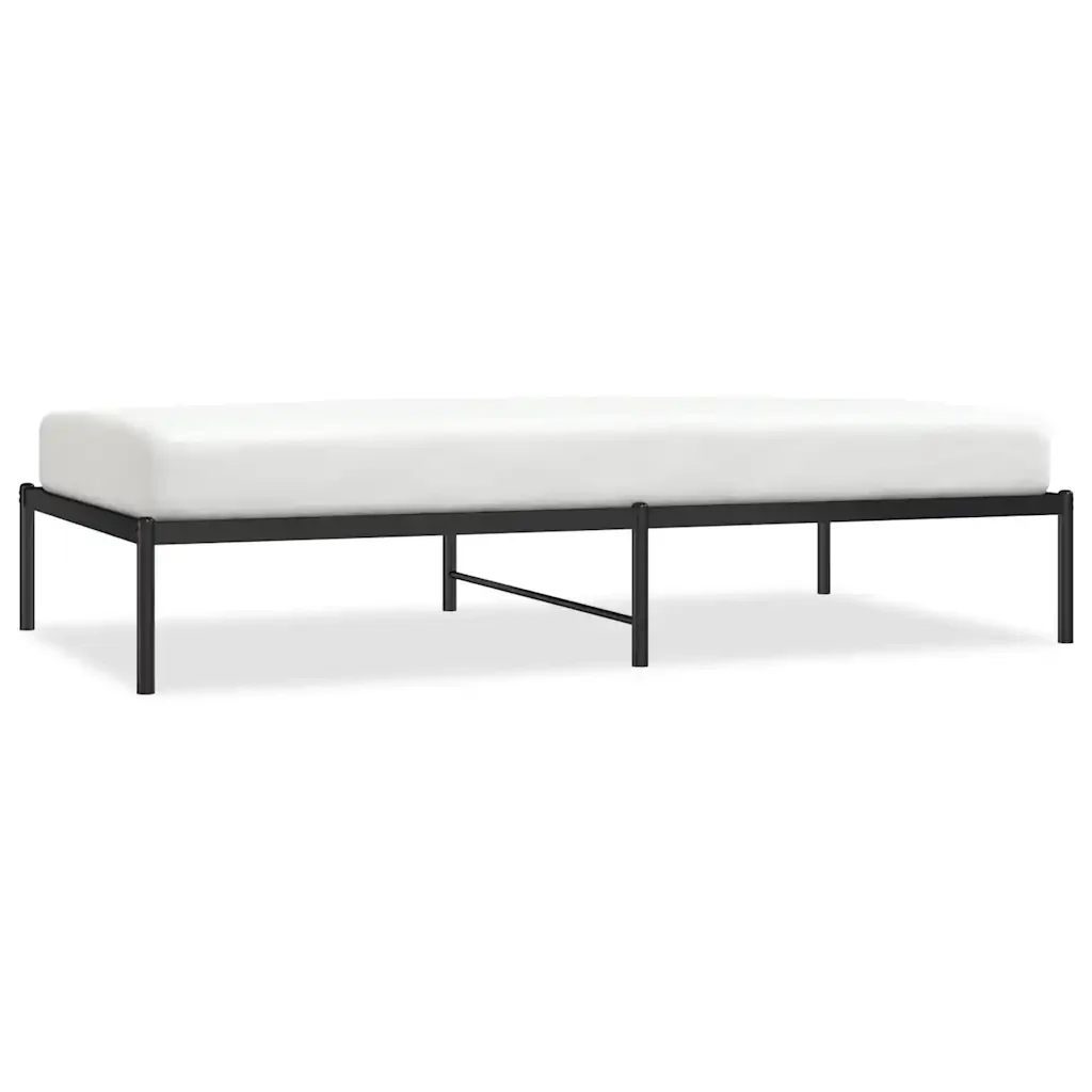 Letto singolo | Letto per adulti | Giroletto in Metallo Nero 100x190 cm