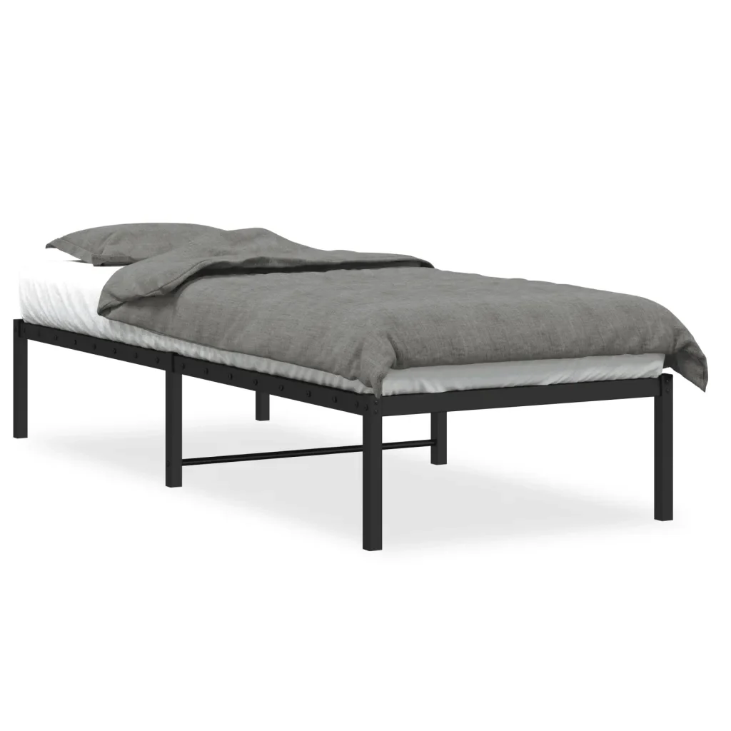 Letto singolo | Letto per adulti | Giroletto in Metallo Nero 75x190 cm