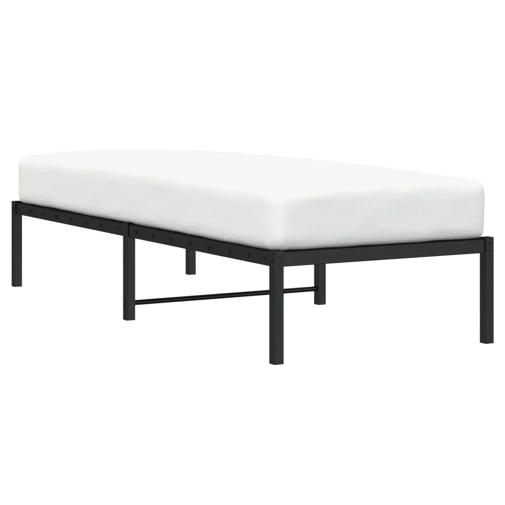 Letto singolo | Letto per adulti | Giroletto in Metallo Nero 75x190 cm - Image 3