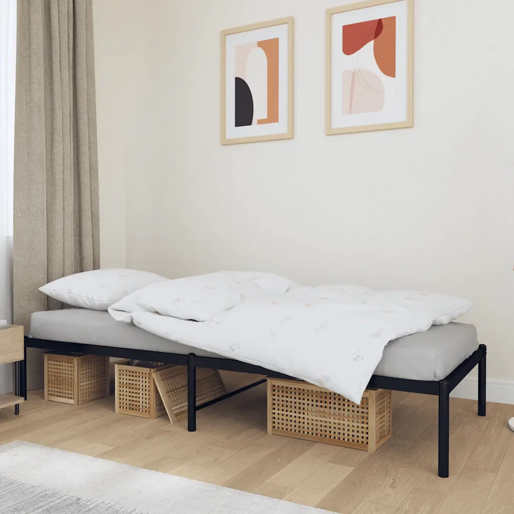 Letto singolo | Letto per adulti | Giroletto in Metallo Nero 75x190 cm - Image 2
