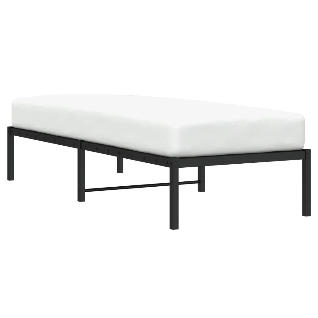 Letto singolo | Letto per adulti | Giroletto in Metallo Nero 80x200 cm - Image 4