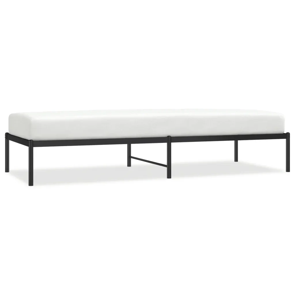Letto singolo | Letto per adulti | Giroletto in Metallo Nero 80x200 cm