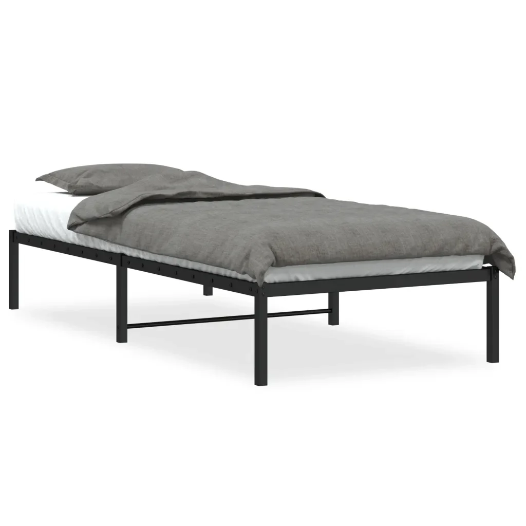 Letto singolo | Letto per adulti | Giroletto in Metallo Nero 90x190 cm