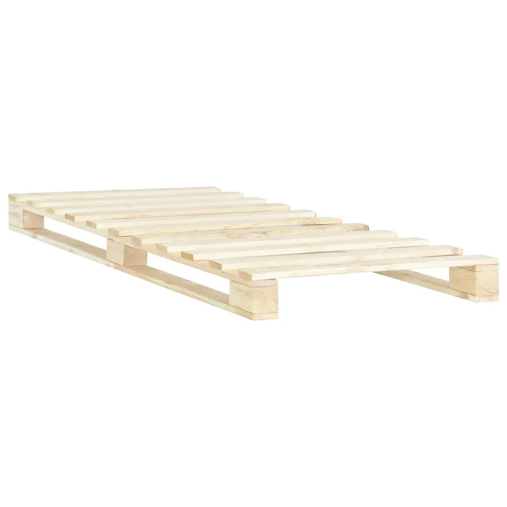 Letto singolo | Letto per adulti | Giroletto in Pallet di Legno Massello di Pino 100x200 cm - Image 2